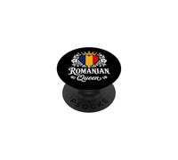 Romanian Queen Romania Flag Proud Romanian Woman PopSockets PopGrip Adesivo
