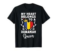 Romanian Queen Romanian Wife Girlfriend Romania Flag Maglietta