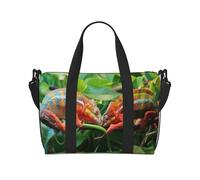 Romano Art_79253158 - Borsa da viaggio a tracolla, impermeabile, grande capacità, Carino camaleonte., Taglia unica