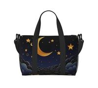 Romano Art_79253158 - Borsa da viaggio a tracolla, impermeabile, grande capacità, Ci sono stelle e luna su di esso, Taglia unica