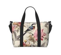 Romano Art_79253158 - Borsa da viaggio a tracolla, impermeabile, grande capacità, Fiori Uccello Vintage, Taglia unica