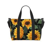 Romano Art_79253158 - Borsa da viaggio a tracolla, impermeabile, grande capacità, Motivo girasole., Taglia unica