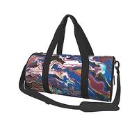 Romano Art - Borsone rotondo da viaggio con stampa artistica, borsa da palestra, fitness, allenamento, colore nero, taglia unica, Nero , Taglia unica