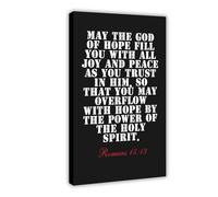 Romans 15 13 May The God of Hope Fill You with All Joy And Peace As You Trust in Him Bibbia in bianco e nero su tela moderna poster stampa artistica da parete dipinti per soggiorno camera da letto