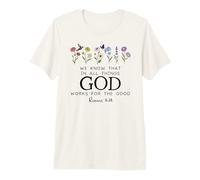 Romans 8:28 Christian Bible Verse We Know God Works for Good Maglietta Premium