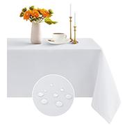 Romanstile Natalizia Tovaglia Rettangolare Antimacchia 300x150 cm bianca idrorepellente Tovaglie elegante per Natale Feste esterno Compleanno Albergo,Ristorante,Bar,Caffè,Birstro 16-18 Posti