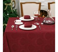 Romanstile Tovaglia di Natale 12 Posti Rosso Vino Natalizia Antimacchia 240x140 cm Rettangolare Elegante Jacquard Decorativa per Cenoni Eleganti, Atmosfera Ricca, Pranzi di Natale, Serate d'Inverno