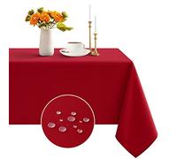 Romanstile Tovaglia Natalizia rossa 6 Posti Antimacchia 140x180 Rettangolare idrorepellente Tovaglie elegante per Natale,esterno,Compleanno,Albergo,Ristorante,Bar,Caffè,Birstro,Feste,Christmas