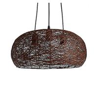 Romantic Beach Atmosphere Chandelier Extra Large Size Coastal Weave Lamp Shade Dark Brown Rattan Pendant Lights Home Decoration Hanging Light for Dining Kitchen Island Room(45cm)