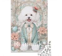 Romantic Bichon Frise Art Print Jigsaw Puzzle Impossibili 1000Pcs Decorazione Per La Casa. Giochi Rilassamento E Intelligence Per Adulti E Bambini Da 12 Anni 52x38cm/1000pcs