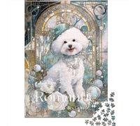 Romantic Bichon Frise Art Print Puzzle Impossible 1000 Pezzi Decorazione Per La Casa. Rilassamento E Intelligence Per Adulti E Bambini Da 12 Anni 70x50cm/1000pcs
