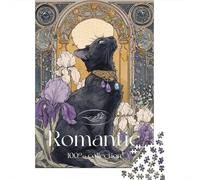 Romantic Black Cat Art Print Jigsaw Puzzle Impossibili 1000Pcs Decorazione Per La Casa. Giochi Rilassamento E Intelligence Per Adulti E Bambini Da 12 Anni 70x50cm/1000pcs