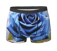 Romantic Blue Rose Uomo Pantaloncini Boxer Anti-Sfregamento Boxer Uomo Elasticizzati Mutande per L'Uso Quotidiano Sportivi Uomini S