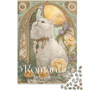 Romantic Cat Art Print-3 Jigsaw Puzzle Impossibili 1000Pcs Decorazione Per La Casa. Giochi Rilassamento E Intelligence Per Adulti E Ragazzi Da 14 Anni 38x26cm/1000pcs