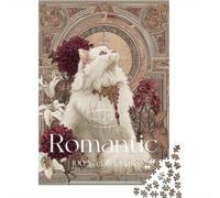Romantic Cat Art Print-8 Jigsaw Puzzle Impossible 1000Pcs Decorazione Per La Casa. Giochi Rilassamento E Intelligence Per Adulti E Ragazzi Da 14 Anni 38x26cm/1000pcs
