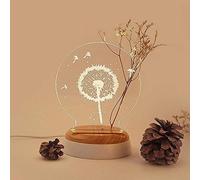 Romantic Creative Adorable Dandelion Desk Lamp LED Nightlight with Exquisitely Painted Dandelion Pattern Design Lamp Fragrance for Bedside Decoration Gift Valentine Gift Living
