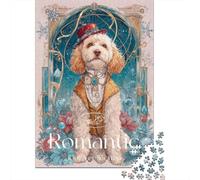 Romantic Dog Art Print Puzzle Impossibili 1000Pcs Decorazione Per La Casa. Rilassamento E Intelligence Per Adulti E Ragazzi Da 14 Anni 38x26cm/1000pcs