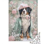 Romantic Dog Fashion Accessories Jigsaw Puzzle Impossible 1000 Pezzi Decorazione Per La Casa. Giochi Rilassamento E Intelligence Per Adulti E Ragazzi Da 14 Anni 52x38cm/1000pcs