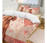 Romantic Dog Set copripiumino 3 pezzi con 2 federe Labrador palloncino caldo piumino chiusura cerniera morbido set di biancheria da letto per tutte le stagioni 259 x 229 cm