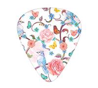 Romantic Fancy Floral Birds Butterfly Il plettro per chitarra, per chitarre acustiche, elettriche, basso - tocco naturale, confezione da 12, multicolore.