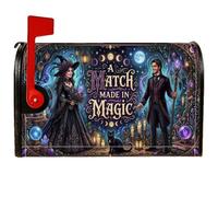 Romantic Fantasy - Copertura magnetica per cassetta postale con citazione | Estetica fantasy gotica, involucri per cassette postali, fasi lunari mistiche, sfondo della foresta incantata