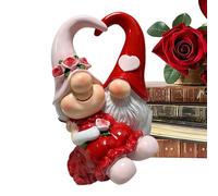Romantic Gnome Couple Figurine - Handmade Gnome Decor, Valentine's Day Gnomes Statues, Collectible Romantic Dwarf Sculpture | Couple Statue for Shelf, Veleno, Table, Study, Nursery, Display