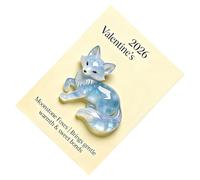 Romantic Greeting Cards, Acrylic Love Keepsake, Pocket Size Valentines Card with Clear Build, Animal Theme, Gift Card with Cute Design, Keepsake Set for Girlfriend Boyfriend Couples Dating Celebration