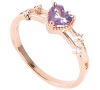 Romantic Heart-Shaped Crystal Ring Engagement Ring Copper Knuckle Ring Valentine's Day Jewelry Gift Size 9 Nice processing