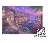 Romantic Italian Village 1000 pezzi Canale di Venezia Jigsaw Cartone Riciclato Gioco Educativo Decompressione Adulti Decorazione Murale Creatività Regalare 52x38cm