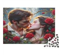 Romantic Kiss Challenging & Brainteasing Puzzle: Romantic Rose Couple Kiss for Adults & Kids Age 12 Years Up 52x38cm/1000pcs