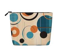 Romantic Love's Beauty case da donna, borsa portatile da viaggio, organizer quotidiano con cerniera, Forme e cerchi Echo, Taglia unica