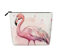 Romantic Love's Beauty case da donna, borsa portatile da viaggio, organizer quotidiano con cerniera, Vintage Boho Flamingo Floreali, Taglia unica