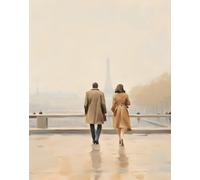 Romantic Paris Couple Wall Art - Poster Torre Eiffel - 12X16/16X20/18X24/24X36