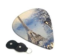 Romantic Paris Eiffel Tower - Plettri per chitarra, 6 pezzi, stampati su entrambi i lati, per chitarra elettrica, basso, ukulele (0,46 mm, 0,71 mm, 0,96 mm)