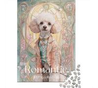 Romantic Poodle Art Print-2 Jigsaw Puzzle Impossible 1000Pcs Decorazione Per La Casa. Giochi Rilassamento E Intelligence Per Adulti E Ragazzi Da 14 Anni 52x38cm/1000pcs