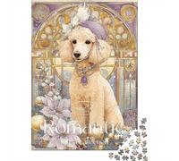 Romantic Poodle Art Print Puzzle Impossible 1000Pcs Decorazione Per La Casa. Rilassamento E Intelligence Per Adulti E Ragazzi Da 14 Anni 70x50cm/1000pcs