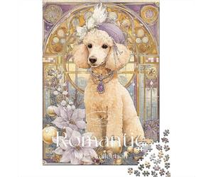 Romantic Poodle Art Print Puzzle Impossible 1000Pcs Decorazione Per La Casa. Rilassamento E Intelligence Per Adulti E Ragazzi Da 14 Anni 70x50cm/1000pcs