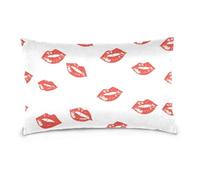 Romantic Red Lips Kissing Digital Art Standard/Queen Size soggiorno su federa 100% cotone per Hot Sleepers, morbido e setoso fundas para almuadas 50,8 x 76,2 cm Set di 2