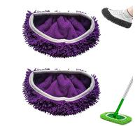 Romantic Reusable Mop Pads, Mopmate Reusable Mop Pads, Wet and Dry Cloths Microfiber Washable, for Hardwood Surface Floor Cleaning (Purple,2 Pcs)