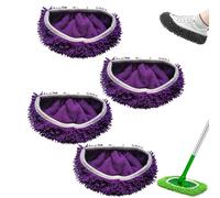 Romantic Reusable Mop Pads, Mopmate Reusable Mop Pads, Wet and Dry Cloths Microfiber Washable, for Hardwood Surface Floor Cleaning (Purple,4 Pcs)