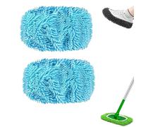 Romantic Reusable Mop Pads, Mopmate Reusable Mop Pads, Wet and Dry Cloths Microfiber Washable, for Hardwood Surface Floor Cleaning (Light Blue,2 Pcs)