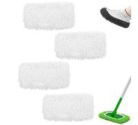Romantic Reusable Mop Pads, Mopmate Reusable Mop Pads, Wet and Dry Cloths Microfiber Washable, for Hardwood Surface Floor Cleaning (White,4 Pcs)