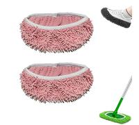 Romantic Reusable Mop Pads, Mopmate Reusable Mop Pads, Wet and Dry Cloths Microfiber Washable, for Hardwood Surface Floor Cleaning (Pink,2 Pcs)
