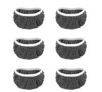 Romantic Reusable Mops Pads,Washable Reusable Mop Pads Compatible with Swiffer Sweeper Mop, Wet and Dry Cloths Microfiber (6Pcs-gray)