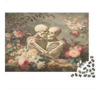 Romantic Theme of Medioevo Style, Skull, Fiori|| Puzzle Divertenti Per Tutta La Famiglia 1000pcs (75x50cm) Adulti