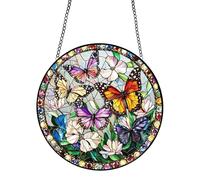 Romantic Window Decor - Acrylic Ornament for Porch | 7.8 Inch Hangable 2D Pattern, Colorful Housewarming Accent, Garden Balcony Utility, Bedroom Living Room Accessory, Birthday Gift