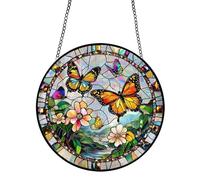 Romantic Window Decor - Acrylic Ornament for Porch | 7.8 Inch Hangable 2D Pattern, Colorful Housewarming Accent, Garden Balcony Utility, Bedroom Living Room Accessory, Birthday Gift