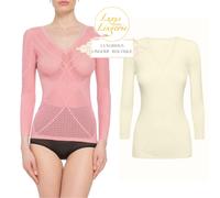 Romantica Net Top Tshirts By Wolford S Afterglow Bianco Ecrue Rete Pullover