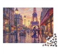 Romantica Torre di Parigi Puzzle 1000 Pezzi,Cartone Di Qualità,Idea Regalo,Antistress,Gioco Educativo,Decorazione Casa,Adulti E Ragazzi,dai 14 Anni,Sfida Impossibile 52x38cm