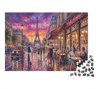 Romantica Torre di Parigi Puzzle in Legno 500 Pezzi Adulti E Ragazzi,Legno,Sfida Impossibile,dai 14 Anni,Decorazione Casa,Idea Regalo,Gioco Educativo,Antistress (52x38cm)